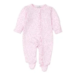 Kissy Kissy - Footie para bebê com corações com zíper, branco/rosa