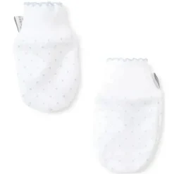 Kissy Kissy - Luvas com estampa de bolinhas para bebês, branco/azul claro