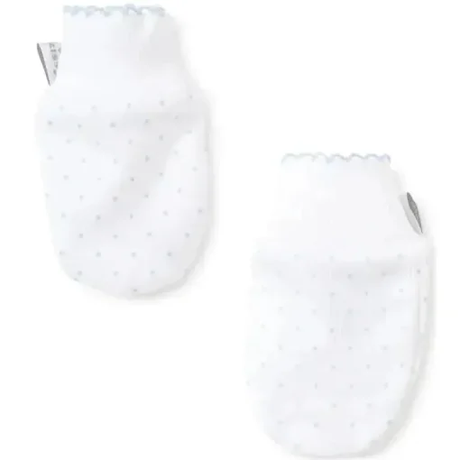Kissy Kissy - Luvas com estampa de bolinhas para bebês, branco/azul claro