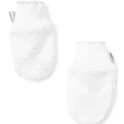 Kissy Kissy - Luvas com estampa de bolinhas, branco/prateado