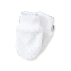 Kissy Kissy - Luvas com estampa de bolinhas para bebês, branco/azul claro