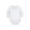 Kissy Kissy - Macacão manga longa para bebê menina com gola babado, branco