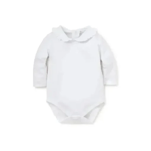 Kissy Kissy - Macacão manga longa para bebê menina com gola babado, branco