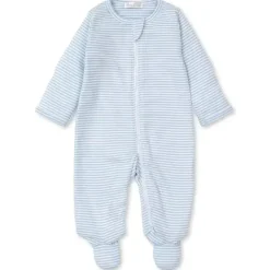 Kissy Kissy - sapatilha listrada azul bebê com zíper, azul claro