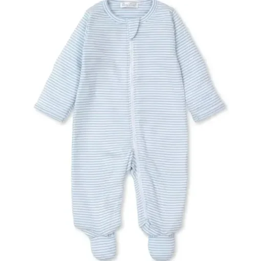 Kissy Kissy - sapatilha listrada azul bebê com zíper, azul claro