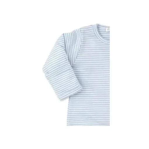 Kissy Kissy - sapatilha listrada azul bebê com zíper, azul claro
