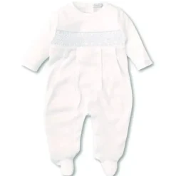 Kissy Kissy - sapatinho de bebê menino com avental de mão, branco