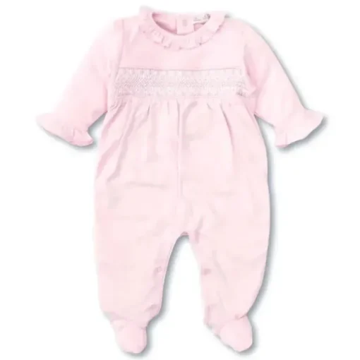 Kissy Kissy - sapatinho de bebê menina com bata à mão, rosa encantado