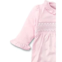Kissy Kissy - sapatinho de bebê menina com bata à mão, rosa encantado