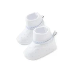 Kissy Kissy - Sapatinhos com estampa de bolinhas para bebê menino, azul claro