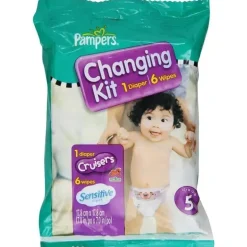 Kit de troca de fraldas Pampers Cruisers (1 fralda + 6 lenços umedecidos) - Tamanho 5