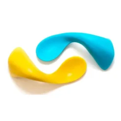 Kizingo - Right-Handed Curved Baby Spoons For Baby-Led Weaning, 2-Pack Light Blue