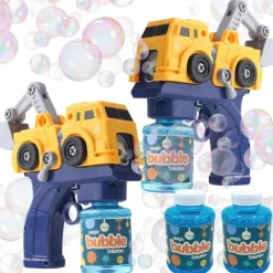 Klevly - Construction Bubble Gun (Includes 2 Guns And 4 Bubble Solutions)