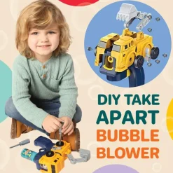 Klevly - Construction Bubble Gun (Includes 2 Guns And 4 Bubble Solutions)