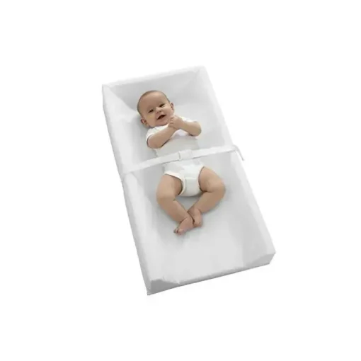 Kolcraft - Almofada para troca de fraldas com contorno de 3 lados Sealy Soybean Comfort, branca