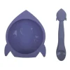 Kushie - Silibowl Tigela e Colher de Silicone Azul