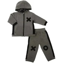 Kushies - Conjunto de calça e moletom com zíper Mini Ls Cinza Heather