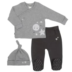 Kushies - Conjunto Leve-me para Casa, Calça e Chapéu Cinza