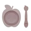 Kushies - Tigela e Colher de Silicone Silibowl, Rosa