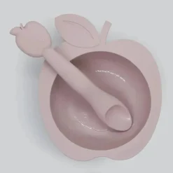 Kushies - Tigela e Colher de Silicone Silibowl, Rosa