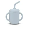 Kushies Baby - Copo de silicone inquebrável e à prova de derramamento SILISIPPY com canudo, 4 onças, azul