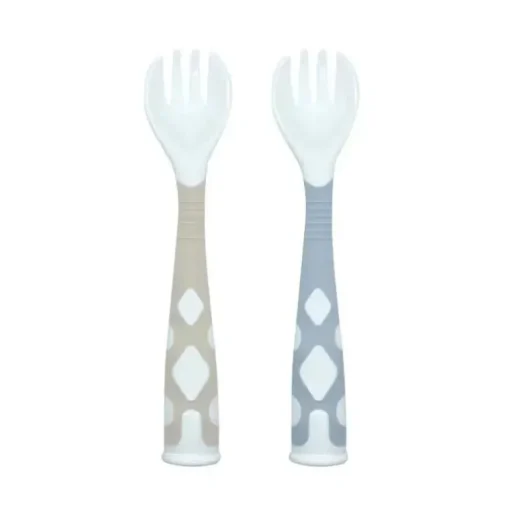 Kushies Baby - Garfos Silibend, 2 unidades, Areia / Azul