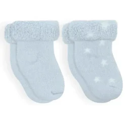 Kushies Baby - 2Pk Boy Meias Terry, 0/3M, Gelo Sólido/Estrelas