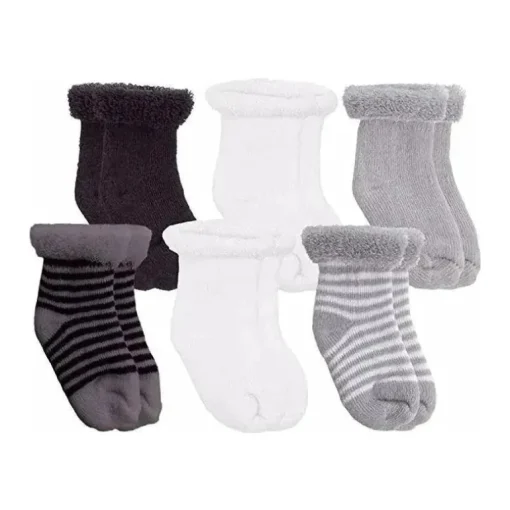 Kushies Baby - 6Pk Meias Terry, 3-6M