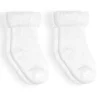 Kushies Baby - 2Pk Meias Terry, 3/6M, Branco Sólido