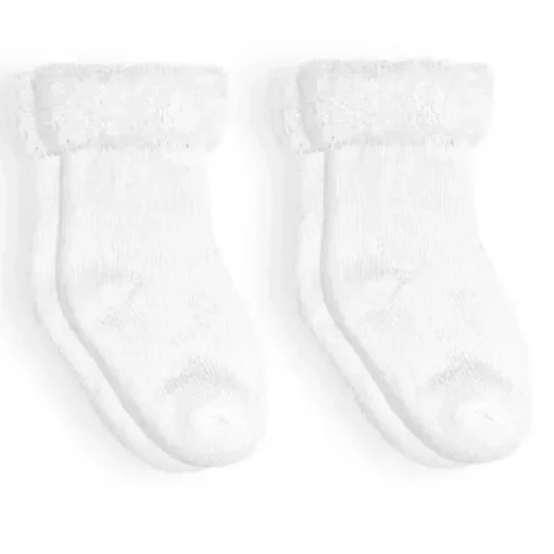 Kushies Baby - 2Pk Meias Terry, 3/6M, Branco Sólido