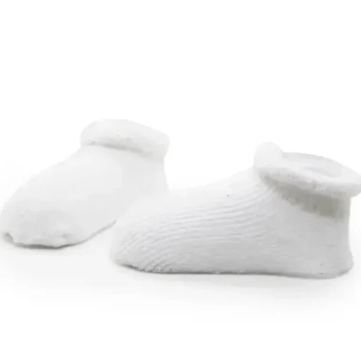 Kushies Baby - 2Pk Meias Terry, 3/6M, Branco Sólido