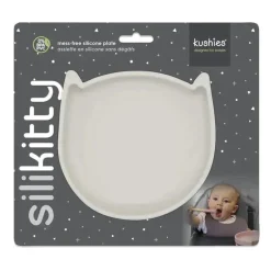 Kushies Baby - SILLYKITTY Placa de silicone inquebrável e divertida para bebês e crianças pequenas com sucção, areia