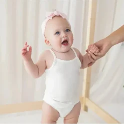 Kyte Baby - Baby Spaghetti Strap Body Leotard In Cloud