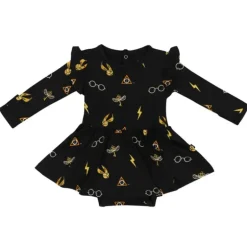 Kyte Baby - Long Sleeve Twirl Bodysuit Dress Midnight Icon Harry Potter