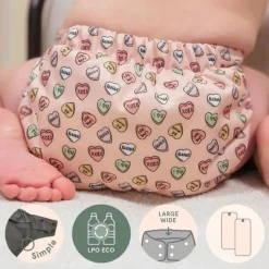 La Petite Ourse - Baby Unisex Wide Elastic Pocket Diaper Sweet Tooth
