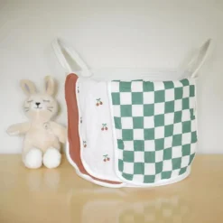 La Petite Ourse - 3Pk Burp Cloth Cherries