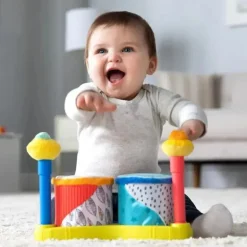 Lamaze - Squeeze Beats First Drum Set - Brinquedos musicais para bebês