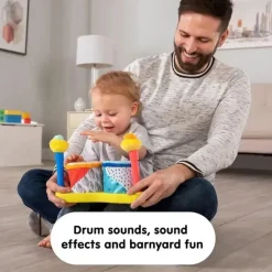 Lamaze - Squeeze Beats First Drum Set - Brinquedos musicais para bebês