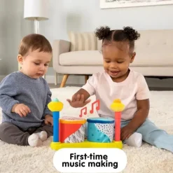 Lamaze - Squeeze Beats First Drum Set - Brinquedos musicais para bebês