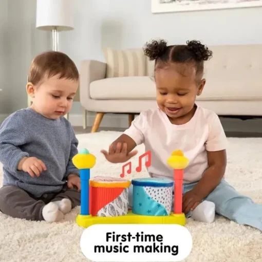 Lamaze - Squeeze Beats First Drum Set - Brinquedos musicais para bebês