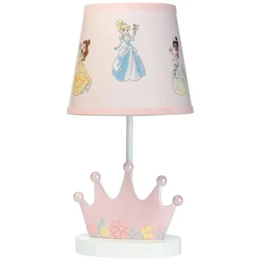 Lambs &amp; Ivy - Abajur das Princesas da Disney com abajur e lâmpada
