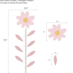 Lambs &amp; Ivy - Adesivos de parede com gráfico de crescimento, Daisy Dreams