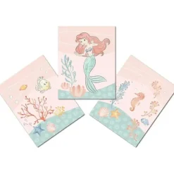 Lambs &amp; Ivy - Bedtime Originals Disney Baby A Pequena Sereia Arte de parede sem moldura de 3 peças, Ariel