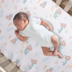 Lambs &amp; Ivy - Bedtime Originals Disney Baby A Pequena Sereia Lençol de berço branco, Ariel