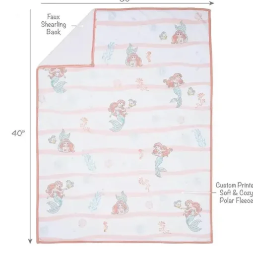 Lambs &amp; Ivy - Bedtime Originals Disney Baby A Pequena Sereia Cobertor Branco para Bebê, Ariel