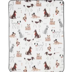 Lambs &amp; Ivy - Bow Wow cão/cachorro branco Minky/Sherpa cobertor macio de lã para bebê