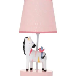 Lambs &amp; Ivy - Candeeiro de berçário Jazzy Jungle Zebra com sombra e lâmpada