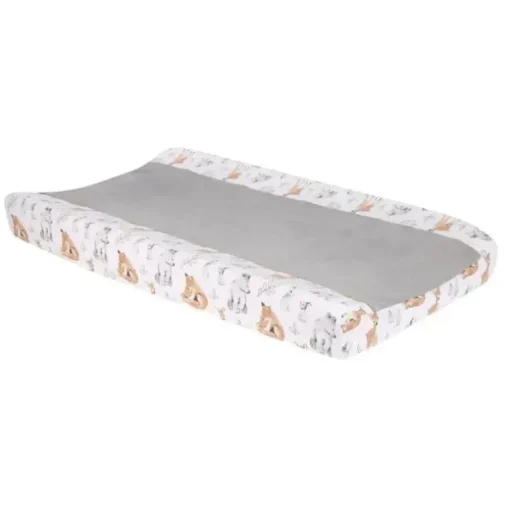 Lambs &amp; Ivy - Capa de trocador de fraldas branco Forest Minky pintado