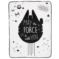 Lambs &amp; Ivy - Cobertor Sherpa Bebê, Stars Wars Millennium Falcon