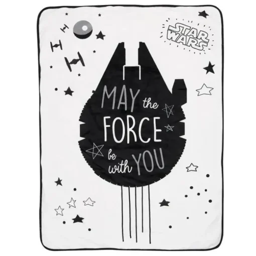 Lambs &amp; Ivy - Cobertor Sherpa Bebê, Stars Wars Millennium Falcon